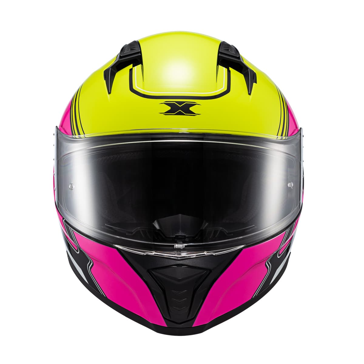 Capacete TEXX Fechado Raptor Hornet Verde Rosa Branco Brilho