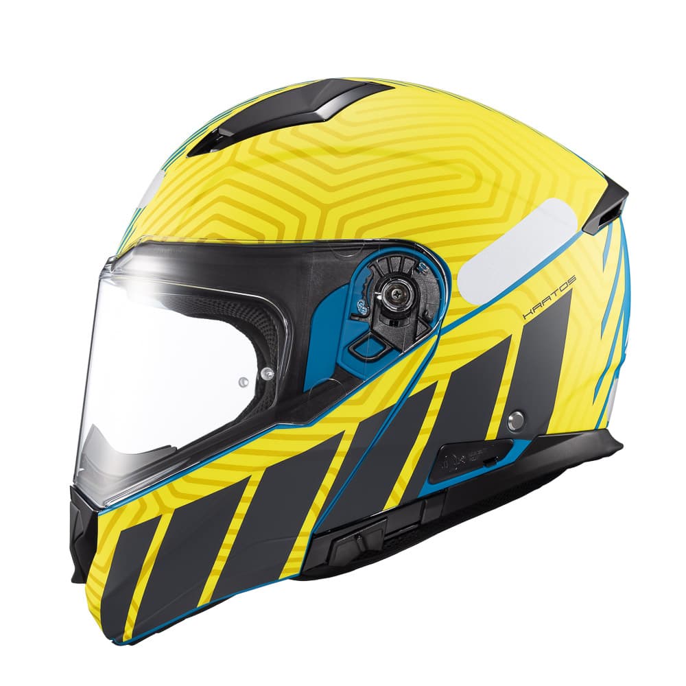 Capacete TEXX Escamoteável Kratos Cyber Azul Verde Fosco